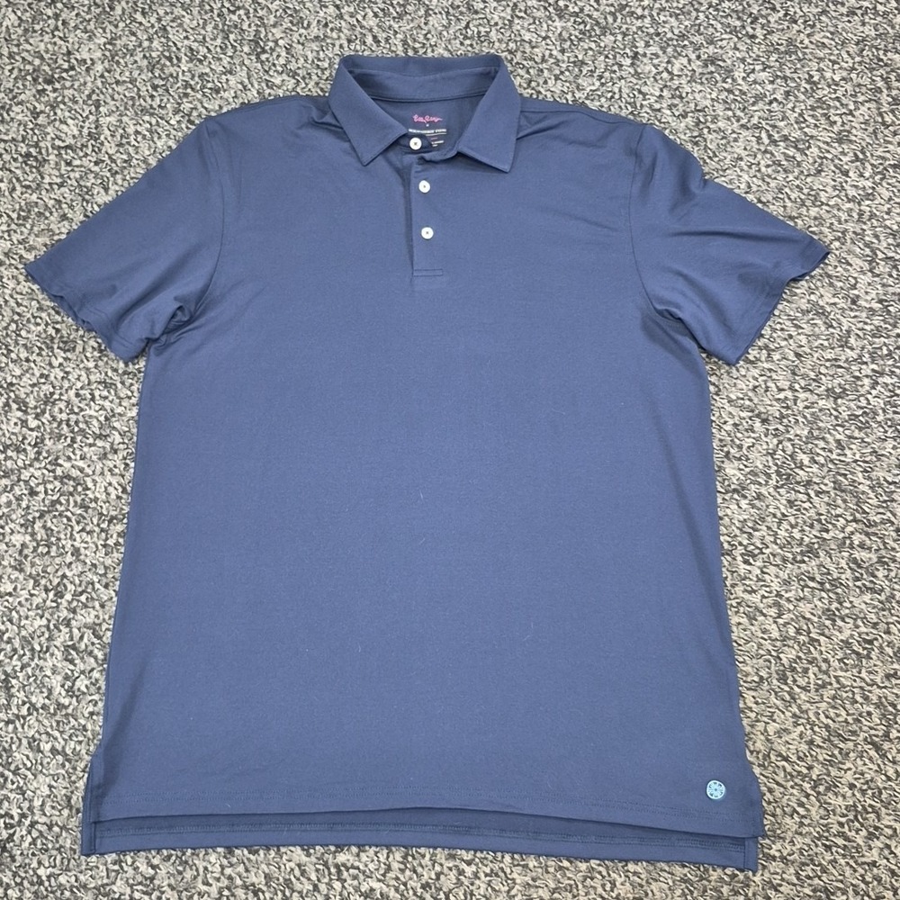 Lilly Pulitzer  Southern Tide Polo Shirt Mens Large‎ Blue Golf Stretch Pullover